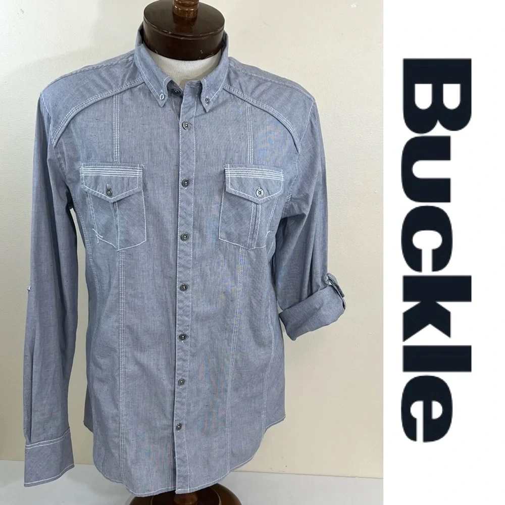 Buckle Men’s Athletic Fit Button Down Shirt - Picture 8 of 8